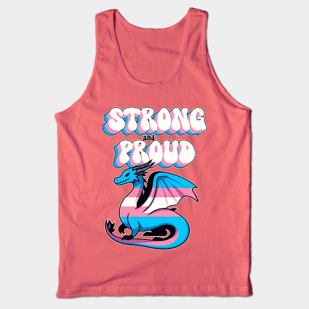Strong And Proud - Transgender Pride Dragon Tank Top by Korey Watkins